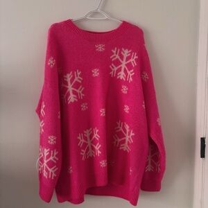 Lane Bryant Pink Snowflake Sweater